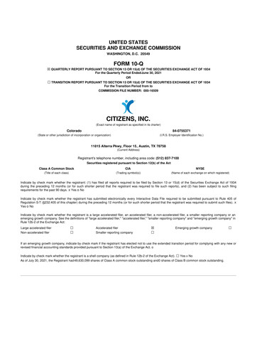 Thumbnail Citizens Inc 10-Q Quarterly Report FY2021 