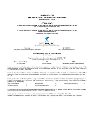 Thumbnail Citizens Inc 10-Q Quarterly Report FY2023 