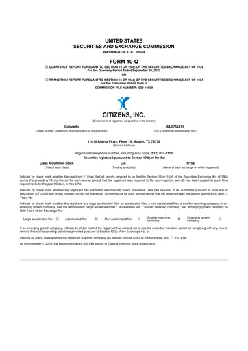 Thumbnail Citizens Inc 10-Q Quarterly Report FY2023 