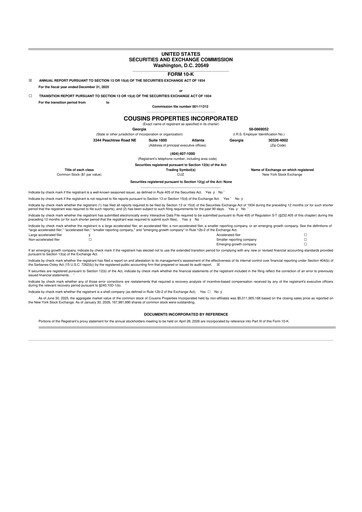 Vorschaubild Cousins Properties
 10-K Jahresbericht 2025