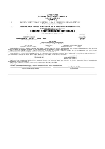 Thumbnail Cousins Properties
 10-Q Quarterly Report FY2026 