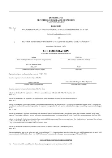 Thumbnail CTS Corporation 10-K Annual Report 