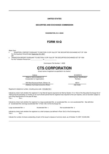 Thumbnail CTS Corporation 10-Q Quarterly Report FY 