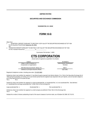 Thumbnail CTS Corporation 10-Q Quarterly Report FY 