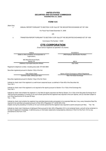 Thumbnail CTS Corporation 10-K Annual Report 