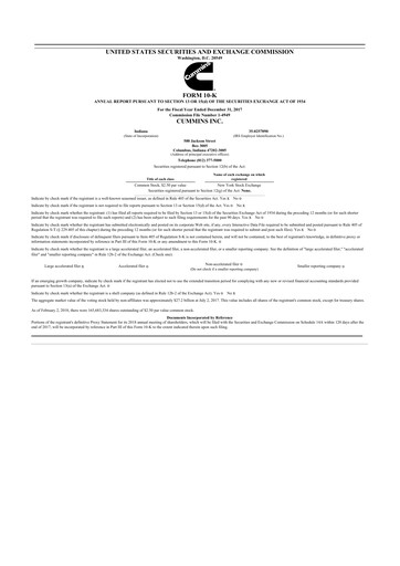 Thumbnail Cummins
 10-K Annual Report 2017