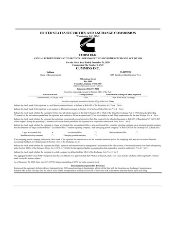 Thumbnail Cummins
 10-K Annual Report 2020