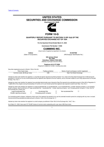 Thumbnail Cummins
 10-Q Quarterly Report FY2025 