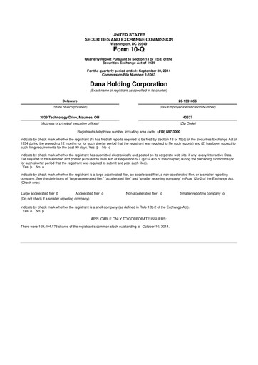 Thumbnail Dana Incorporated 10-Q Quarterly Report FY2014 