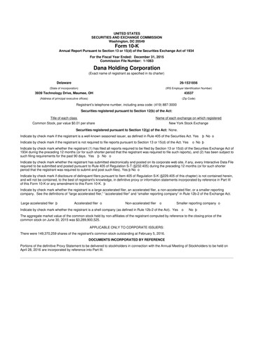 Thumbnail Dana Incorporated 10-K Annual Report 2015