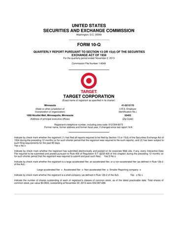 Miniature Target 10-Q Rapport trimestriel 2013 