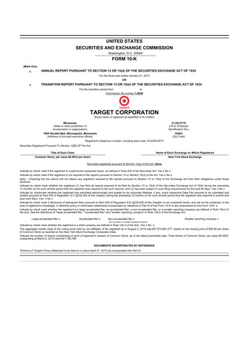 Thumbnail Target 10-K Annual Report 2014