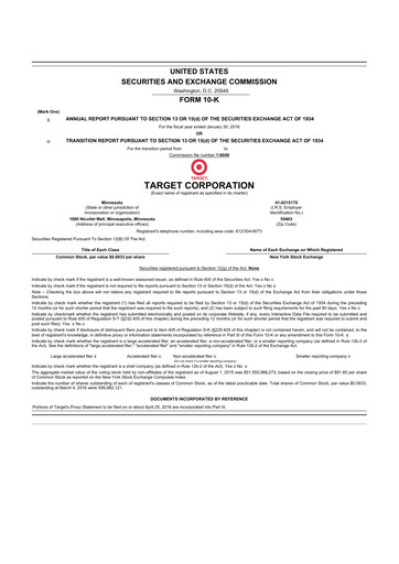 Thumbnail Target 10-K Annual Report 2015