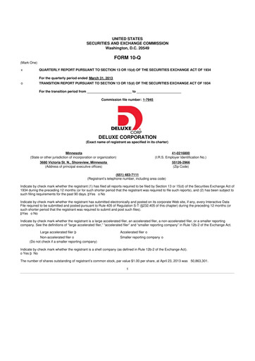 Thumbnail Deluxe Corporation 10-Q Quarterly Report FY2013 