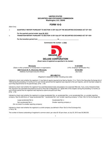 Thumbnail Deluxe Corporation 10-Q Quarterly Report FY2013 