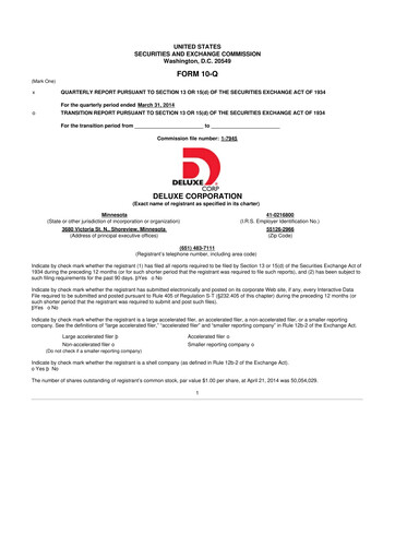 Thumbnail Deluxe Corporation 10-Q Quarterly Report FY2014 
