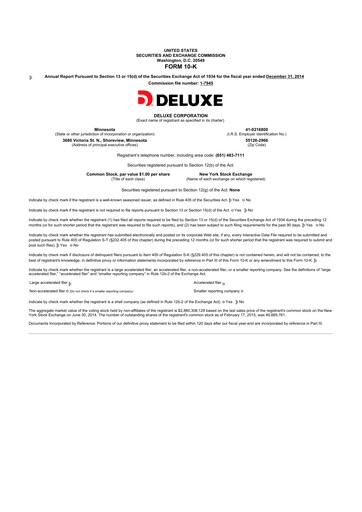 Thumbnail Deluxe Corporation 10-K Annual Report 2014