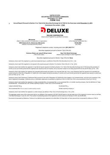Thumbnail Deluxe Corporation 10-K Annual Report 2015