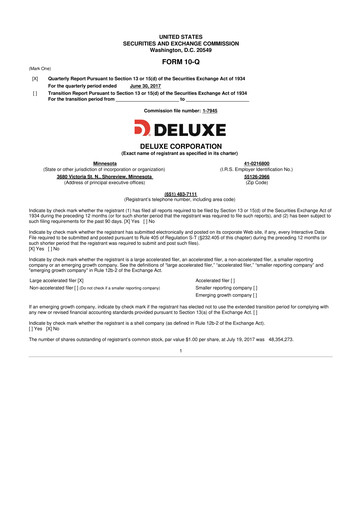 Thumbnail Deluxe Corporation 10-Q Quarterly Report FY2017 