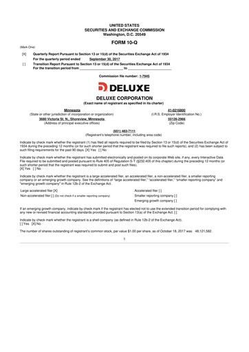 Thumbnail Deluxe Corporation 10-Q Quarterly Report FY2017 