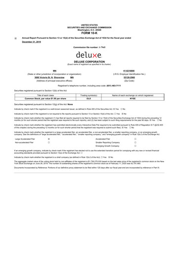 Thumbnail Deluxe Corporation 10-K Annual Report 2019