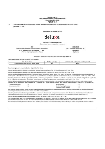 Thumbnail Deluxe Corporation 10-K Annual Report 2021