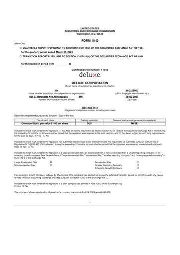Thumbnail Deluxe Corporation 10-Q Quarterly Report FY2024 