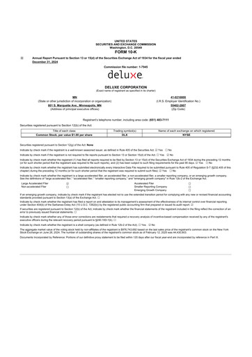 Thumbnail Deluxe Corporation 10-K Annual Report 2024