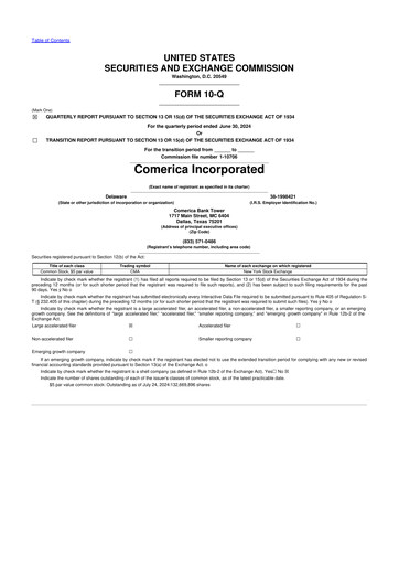 Vorschaubild Comerica 10-Q Quartalsbericht 2024 