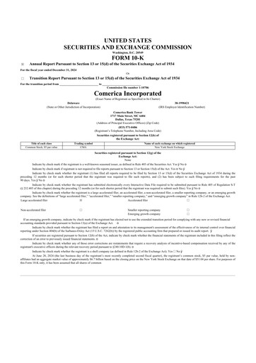 Thumbnail Comerica 10-K Annual Report 2024