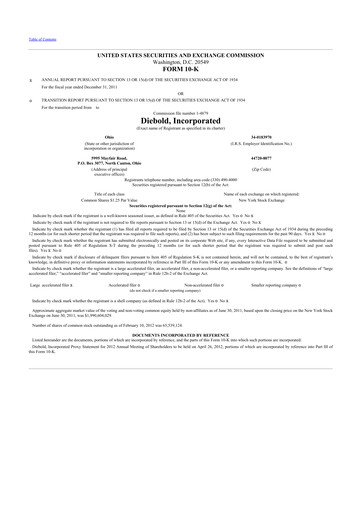 Thumbnail Diebold Nixdorf
 10-K Annual Report 2011