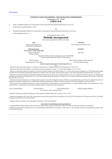 Thumbnail Diebold Nixdorf
 10-K Annual Report 2014