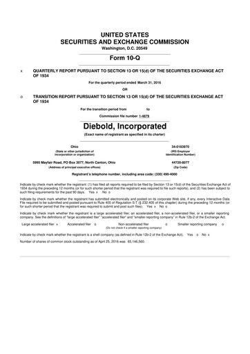 Thumbnail Diebold Nixdorf
 10-Q Quarterly Report FY2016 