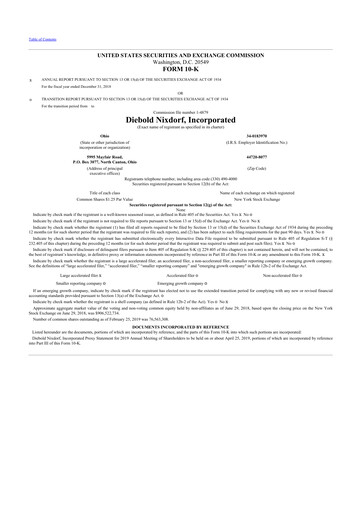 Thumbnail Diebold Nixdorf
 10-K Annual Report 2018