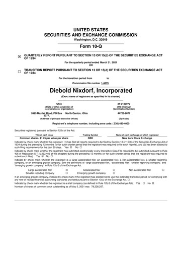 Thumbnail Diebold Nixdorf
 10-Q Quarterly Report FY2021 