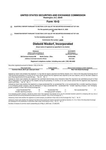 Thumbnail Diebold Nixdorf
 10-Q Quarterly Report FY2025 