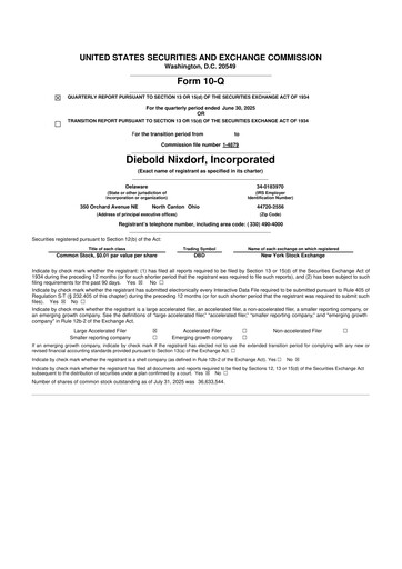 Thumbnail Diebold Nixdorf
 10-Q Quarterly Report FY2025 