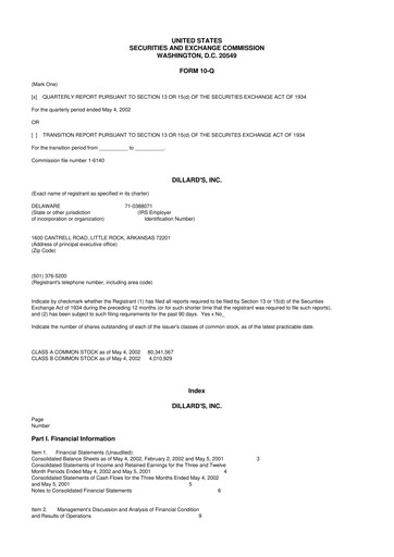 Miniature Dillard's
 10-Q Rapport trimestriel  