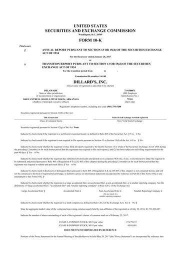 Thumbnail Dillard's
 10-K Annual Report 2016