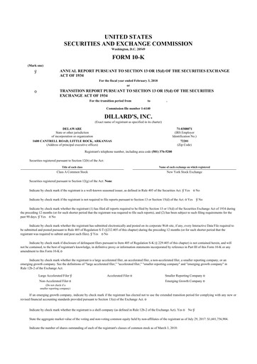 Thumbnail Dillard's
 10-K Annual Report 2017