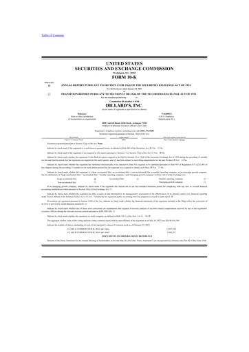 Thumbnail Dillard's
 10-K Annual Report 2022