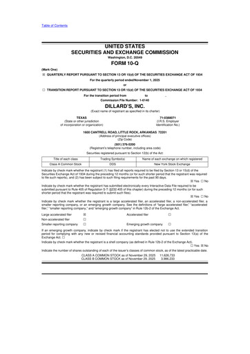 Miniature Dillard's
 10-Q Rapport trimestriel 2025 