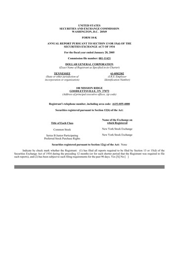 Thumbnail Dollar General 10-K Annual Report 