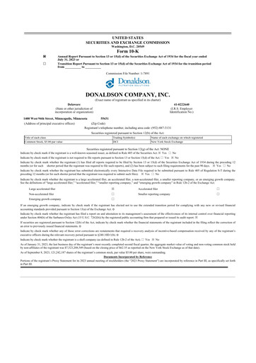 Thumbnail Donaldson Company 10-K Annual Report 2023