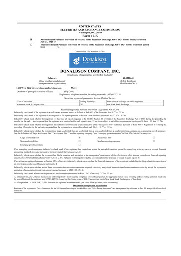 Thumbnail Donaldson Company 10-K Annual Report 2024