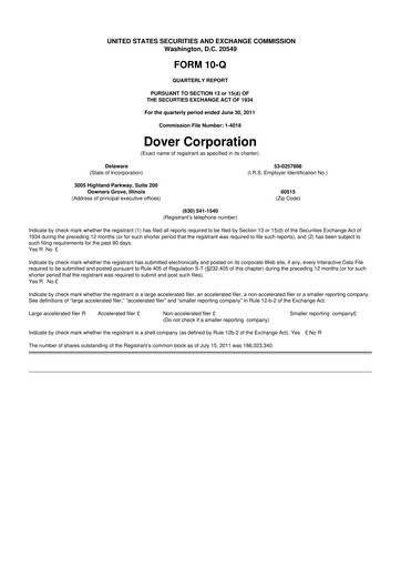 Thumbnail Dover Corporation 10-Q Quarterly Report FY2011 