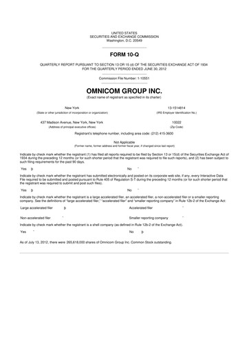 Thumbnail Omnicom Group 10-Q Quarterly Report FY2012 