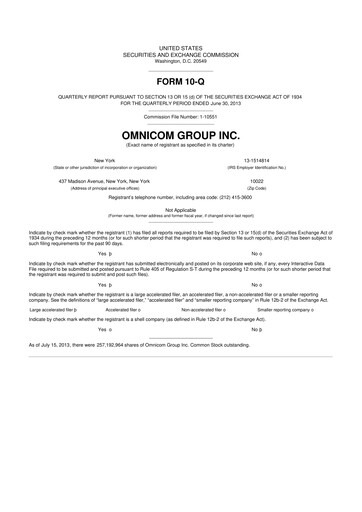 Thumbnail Omnicom Group 10-Q Quarterly Report FY2013 