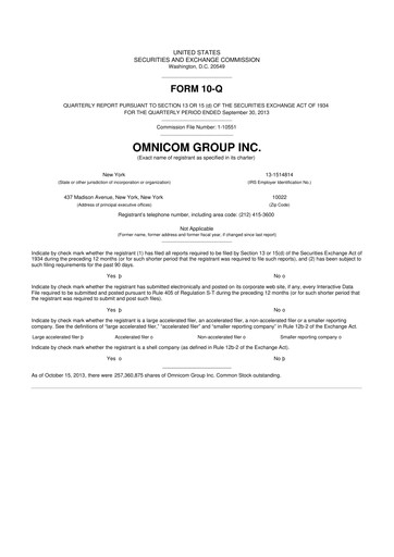Thumbnail Omnicom Group 10-Q Quarterly Report FY2013 