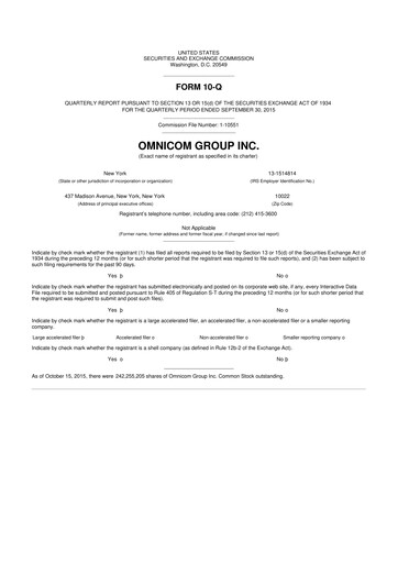 Thumbnail Omnicom Group 10-Q Quarterly Report FY2015 